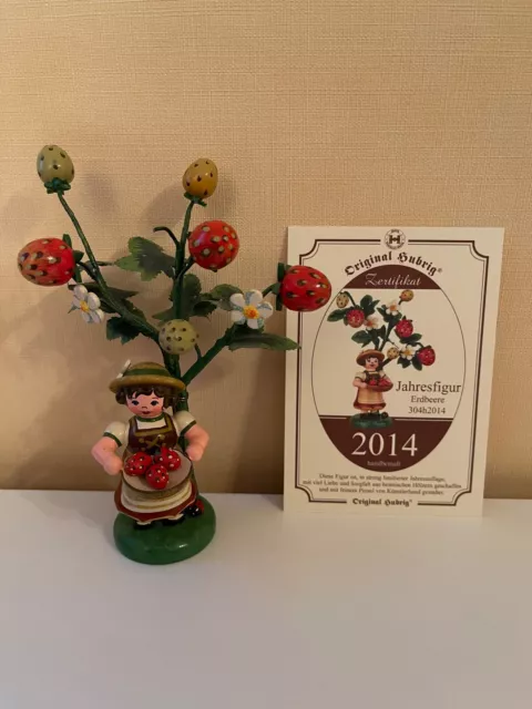 Hubrig Volkskunst Jahresfigur 2014 Erdbeere, mit Zertifikat