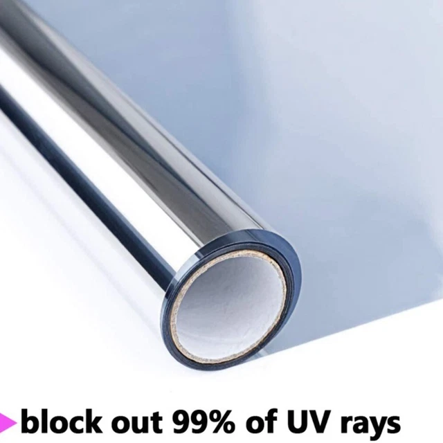 Way Mirror Film Privacy Glass Sticker Reflective UV Solar OfficeInsulation
