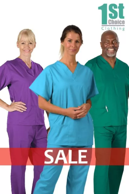 MediLap Mens Medical Scrub Uniform TUNIC TROUSER NHS Doctor Nurse Hospital  Suit