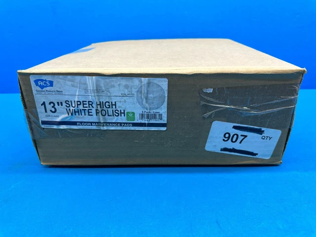Case of 5 - ACS Industries 13" Super High White Polish Maintenance Pads 41-13