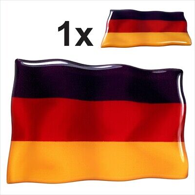 1x Germany Deutschland flag Square 3D Domed Gel STICKER Resin Decal Badge