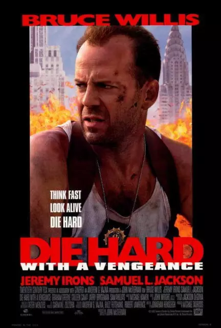 DIE HARD: WITH A VENGEANCE Movie POSTER 27 x 40 Bruce Willis Samuel L. Jackson A