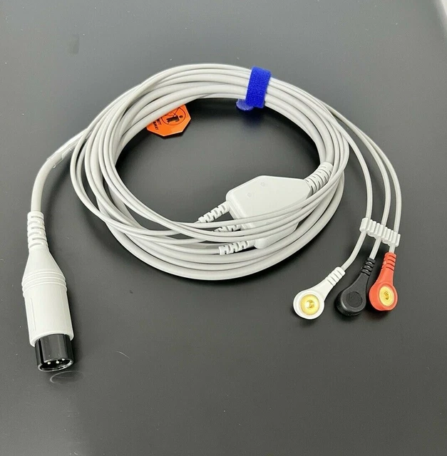 Cable Repuesto MINDRAY Pasaporte Cable ECG 6 Pines 3 Plomos Snap AHA Para Sistema MINDRAY Pasaporte - Envío Rápido El Mismo Día Gemini PDA