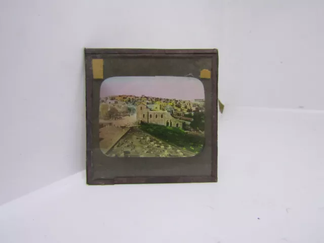 Antique glass magic lantern slide - Holy land - Jerusalem