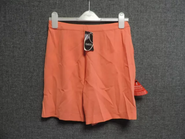 Oasis Box Pleat Tailored Shorts Coral UK 125 LN019 OO 07 2