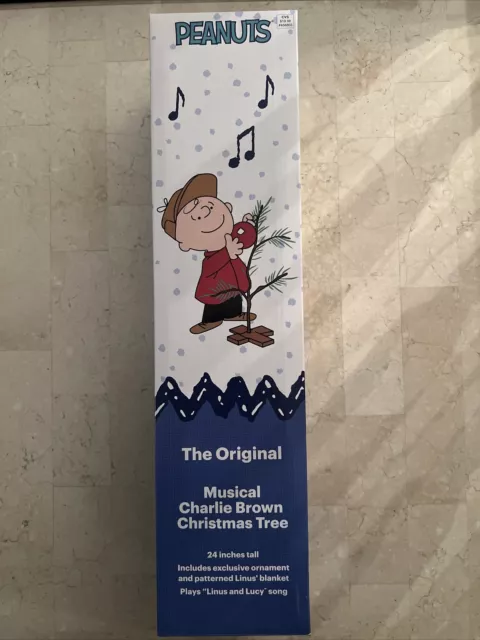Original Charlie Brown Christmas Tree Musical 24" Tall With Linus Blanket