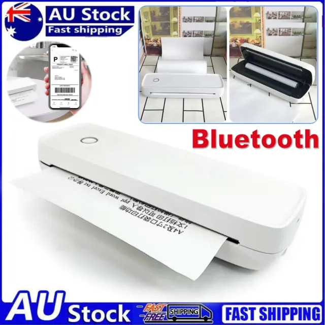 Portable Printer Inkless Machine Bluetooth A4 Paper Document Thermal Print USB