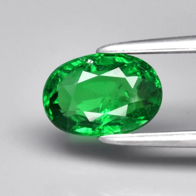 Grenat Tsavorite Vert Naturel Ovale 1,55 Ct - 8,3x6,2 Mm - Pierre De Tanzanie - Neuf Avec étiquettes