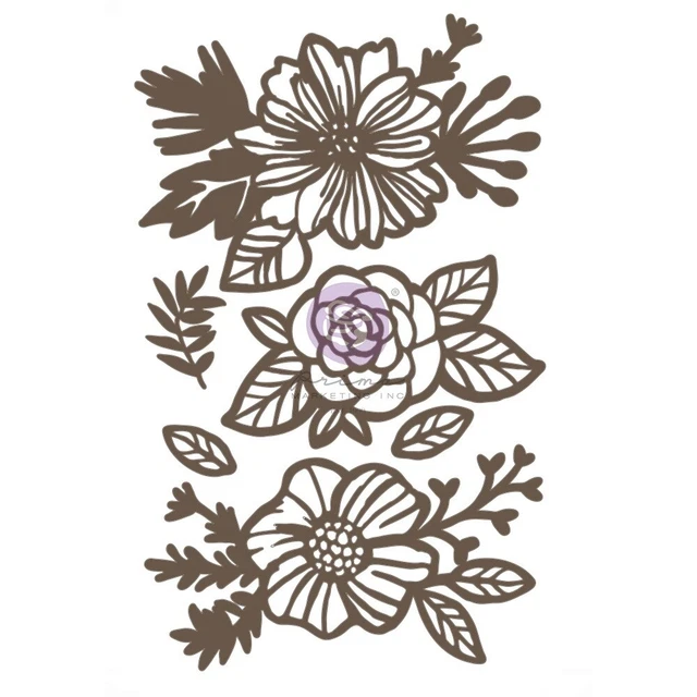 Prima Marketing aglomerado corte láser-flores felices, paquete de 5/paquete, paquete de 3