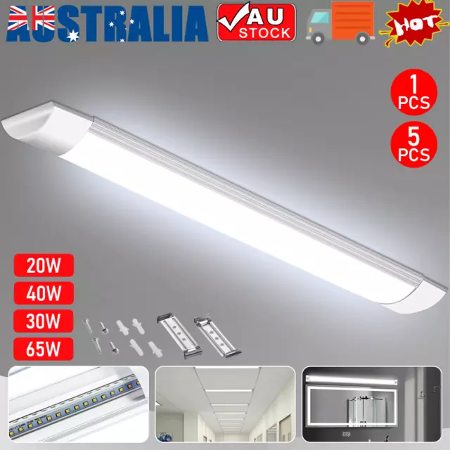 1-10 PCS LED Slim Ceiling Batten Light Daylight 60 90 120CM 6500K 4FT Coolwhite