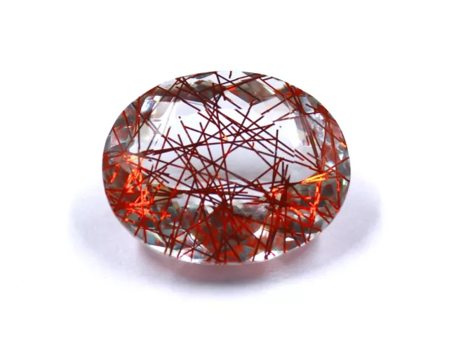 73.00 CT Certifié Transparent Rouge Rutile Quartz Forme Ovale Gemme VT1278