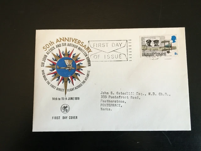 GB 1969 Alcock+Brown FDC, Wessex Brand, London W2 slogan FDI pmk  (1408~)