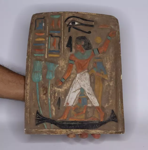 Egyptian Antiquities Stela Relief Eye of Horus Pharaonic Carved Egypt Stone BC