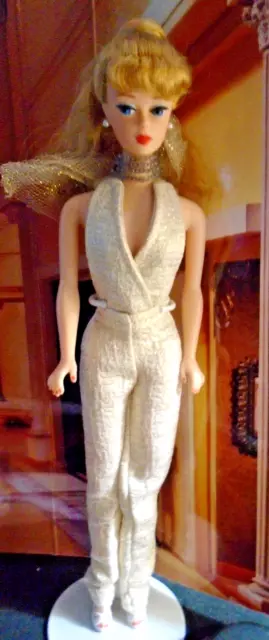Reproduction Dark Blonde Ponytail Barbie Doll Wearing A Glittery Jumpsuit!