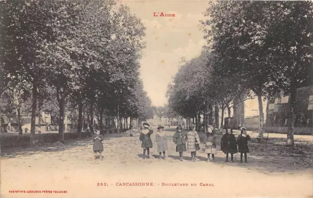 Cpa 11 Carcassonne Boulevard Du Canal