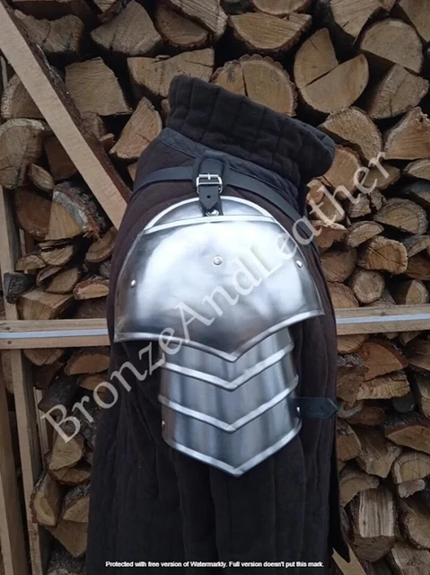 Set pair of Single pauldron steel larp armor