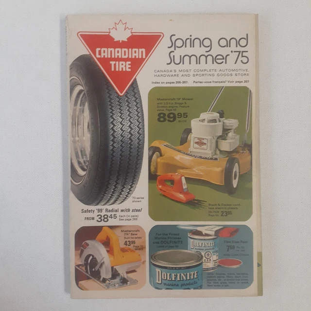 1975 SPRING SUMMER Canadian Tire Catalogue Catalog Automotive