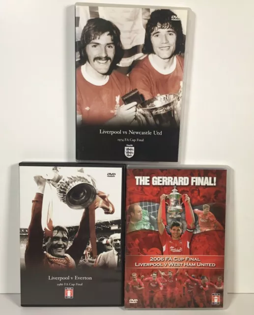 3 Liverpool FC FA Cup Final  Victory  DVD Bundle  1974, 1986, 2006
