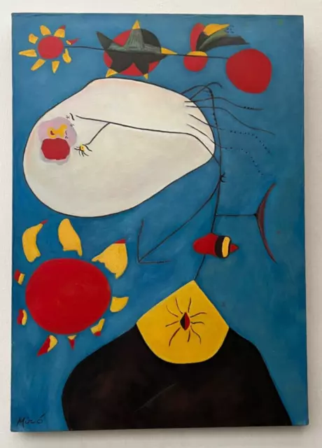 Joan Miro (Handmade) Oil Painting on canvas signed & stamped 50x70 cm