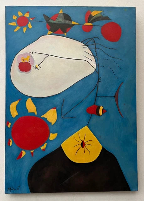 Joan Miro (Handmade) Oil Painting on canvas signed & stamped 50x70 cm Joan Miro (Handmade) Oil Painting on canvas signed & stamped 50x70 cm