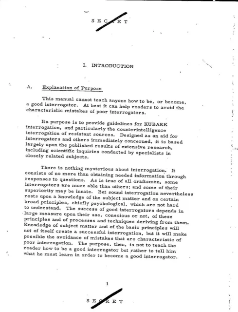 CIA Torture, Interrogation, "Coercive Techniques" Manuals & Related Documents 3