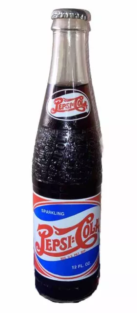 FULL Vintage Pepsi Cola Double Dot Logo 12 Oz Limited Edition Replica Bottle