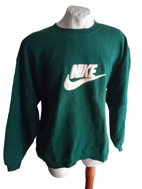 Nike Vintage Años 90 Sudadera de Hombre Chaqueta Suéter Rara Verde Talla 2XL