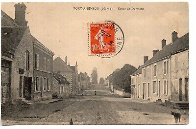 PORT A BINSON - Marne - CPA 51 - Route de Dormans