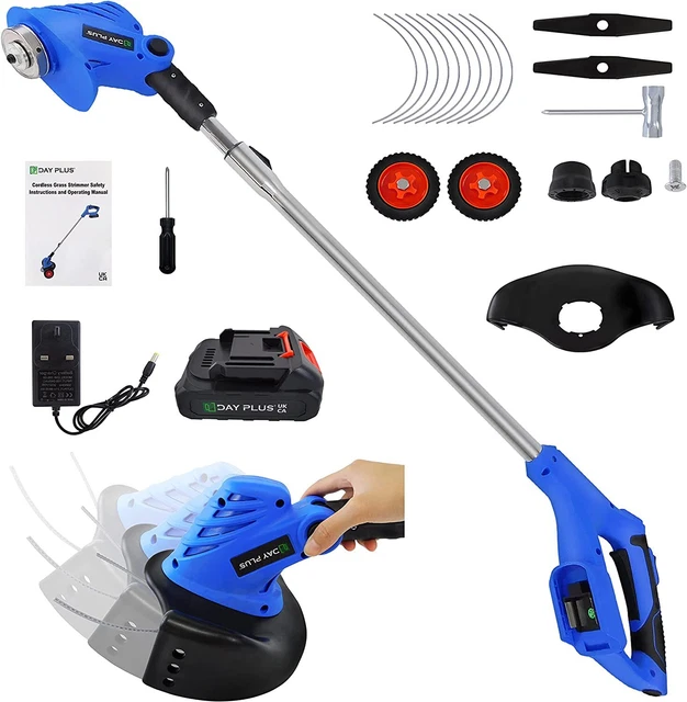 Einhell Rasentrimmer 800W ELEKTRO AKKU-RASENTRIMMER Mit 2 Akku Und Ladegerät Freischneider Trimmer Mit Stahlbürste