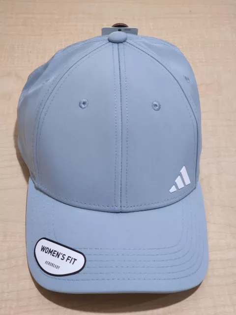 ADIDAS Women's Fit Aeroready Backless Hat Magic Grey/White BRAND NEW