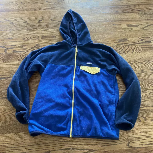 Boys Used Patagonia Synchilla Zip Up Hooded Fleece Jacket Youth Size Xl