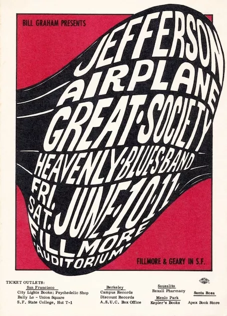 MINT Jefferson Airplane Great Society 1966 BG 10 Fillmore Card