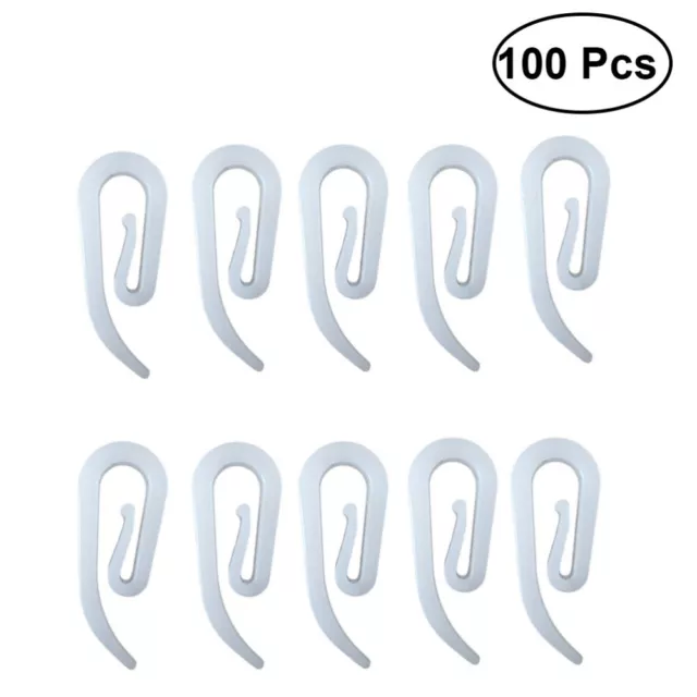 100pcs Plastique Rideau Crochets Clips Crochets pour porte rideau