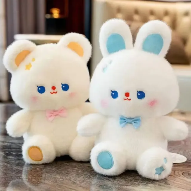 Doll Little Bear Bunny Doll White Children Plush Toy Bow Tie Bear Doll For Girl;