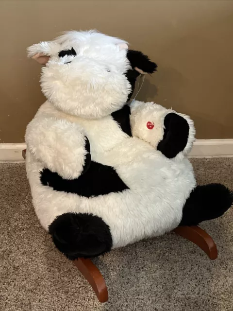 VTG 1990 Chrisha Creations Furry Friends Plush Cow Child’s Rocking Chair “Moos”