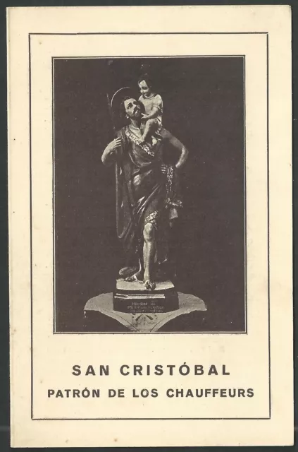 Estampa antigua de San Cristobal andachtsbild santino holy card santini