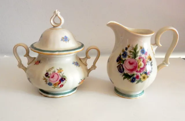 Vtg Porcelain Rosenthal Bahnhof Selb LARGE Creamer/Sugar Bowl Set – Chippendale