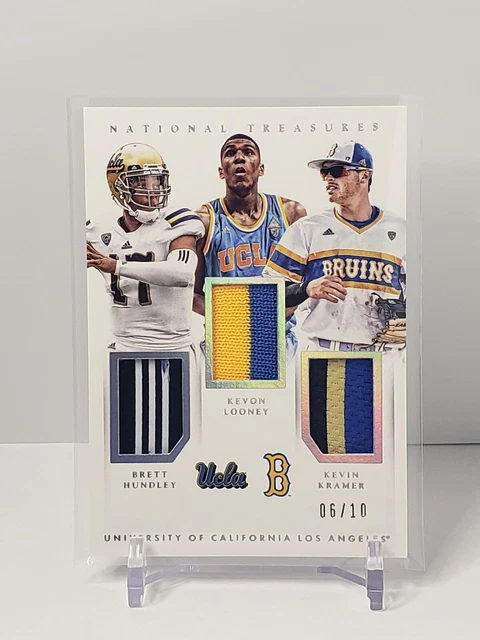 2015 National Treasures Collegiate UCLA Triple Gold Jersey Relic /10 - Looney