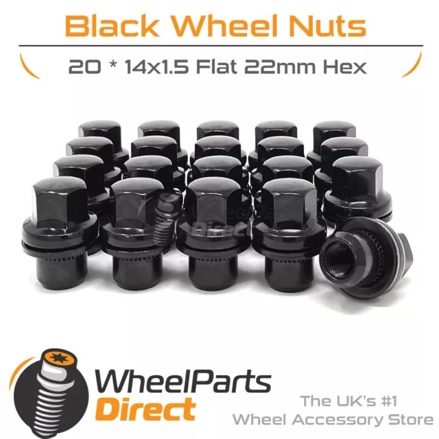 Wheel Nuts (20) Black for Range Rover Sport [L494] 13-22 on Original Wheels