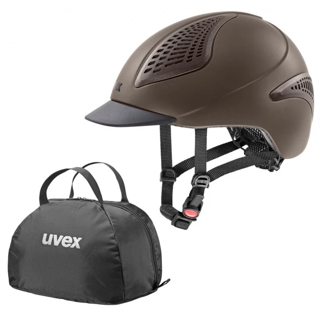 Reithelm EXXENTIAL II Uvex mocca mat inkl. Uvex Helmtasche Reitkappe braun