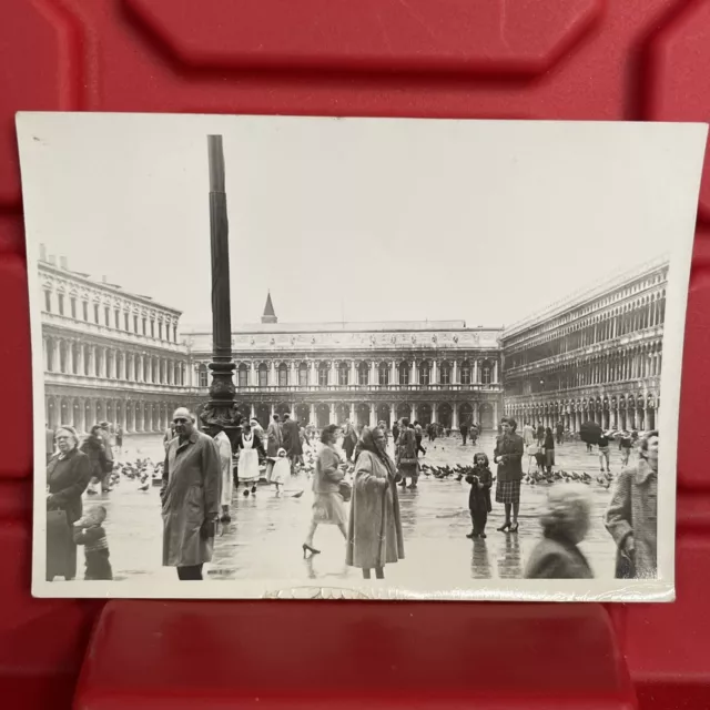 Italy Venice St Marks Square Plaza Piazza San Marco 4 x 3 Photograph Vtg 1920s