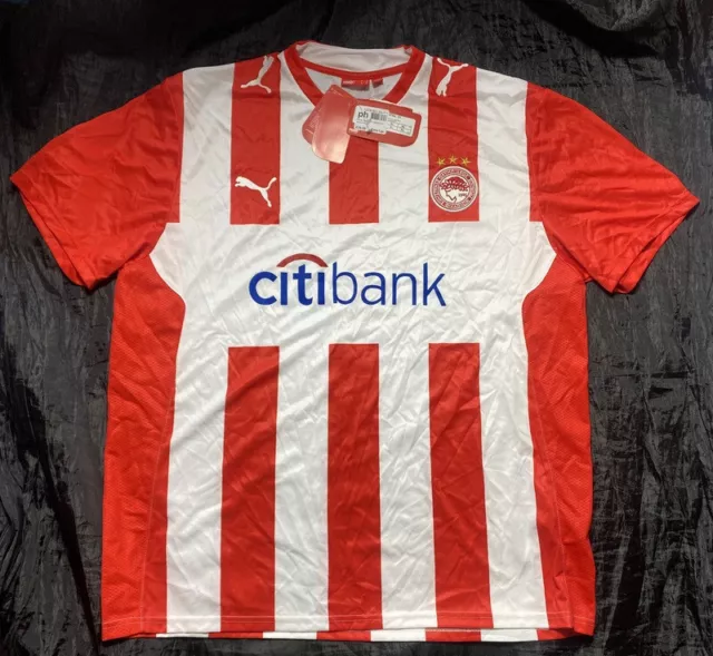 OLYMPIAKOS PIRAEUS home shirt jersey PUMA 2009-2010 Greece trikot adult SIZE XL