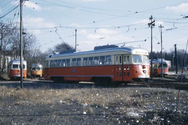 Trolley Slide - MBTA Boston #3324 PCC Streetcar MTA Transit Arborway Yard 1959