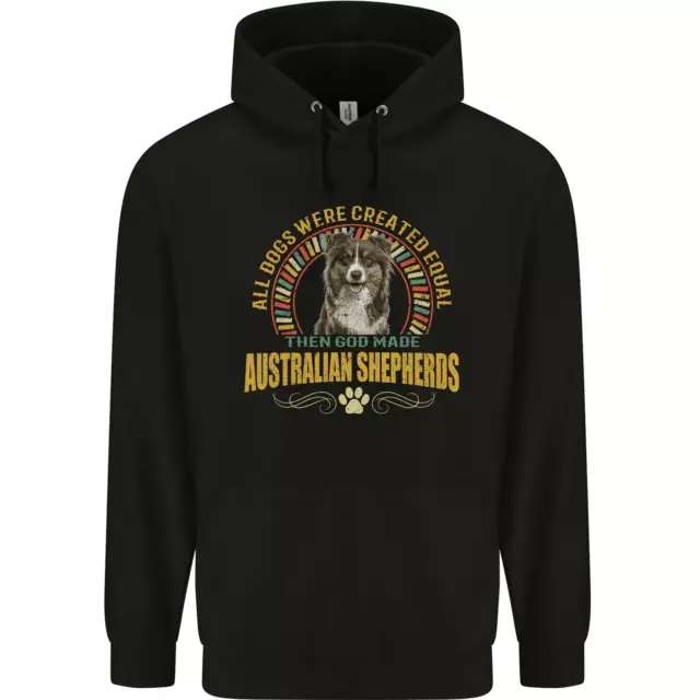 An Australian Shepherd Dog Mens 80% Cotton Hoodie