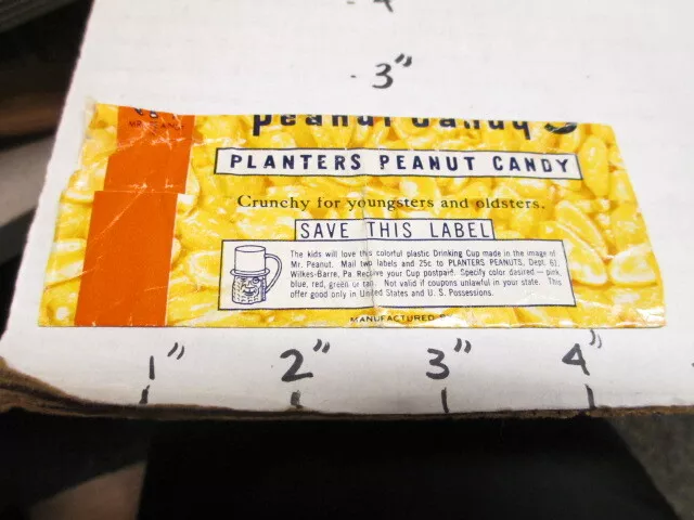 PLANTERS peanut 1950s candy wrapper premium Mr Peanut F&F drinking cup glass X