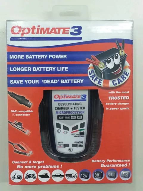 Caricabatterie mantenitore Optimate 3 tm430 batterie piombo/acido 12v moto auto 3