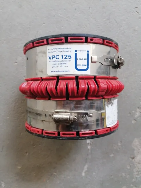 ✅Funke VPC 125 Rohrkupplung Manschettendichtung Ø 123-161 NEU