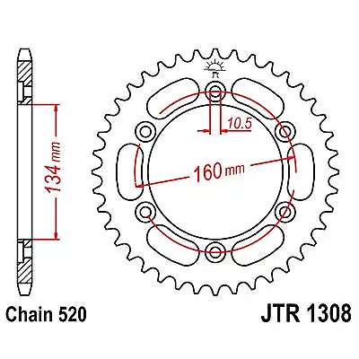 19965 - compatible avec HONDA CBR 600 RR ABS (PC40) 600 2009-2016 SPROKET ARRIÈR