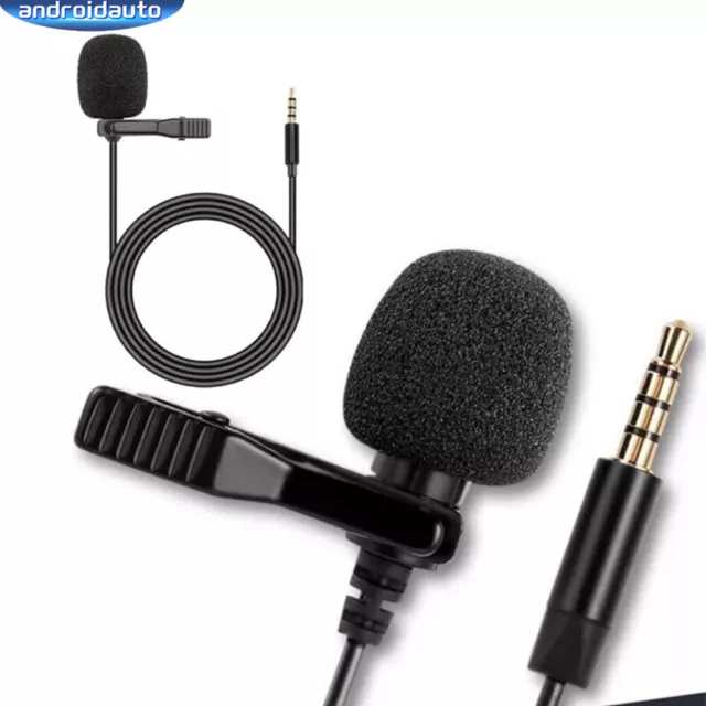 Clip On Mini Mic Microphone 3.5mm Lavalier Lapel For Mobile Phone PC Recording