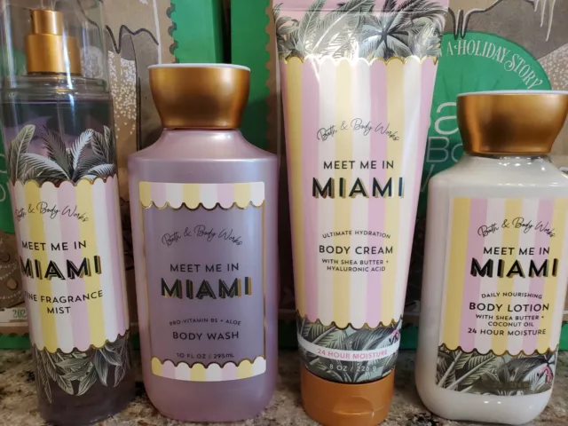 Bath & Body Works MEET ME IN MIAMI mist, cream, lotion, shower gel set of 4